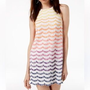 Trina Turk Macee Fringe Stripe Shift Dress